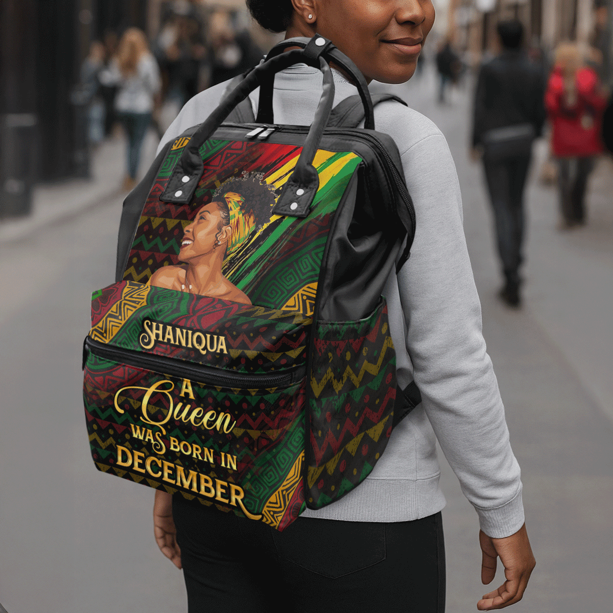 A Beautiful Black Queen - Personalized Duckbilled Backpack