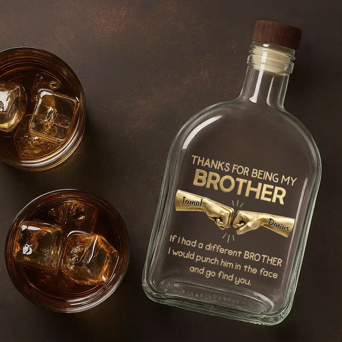 Being My Brother And Sister - Personalized Whiskey Bottle