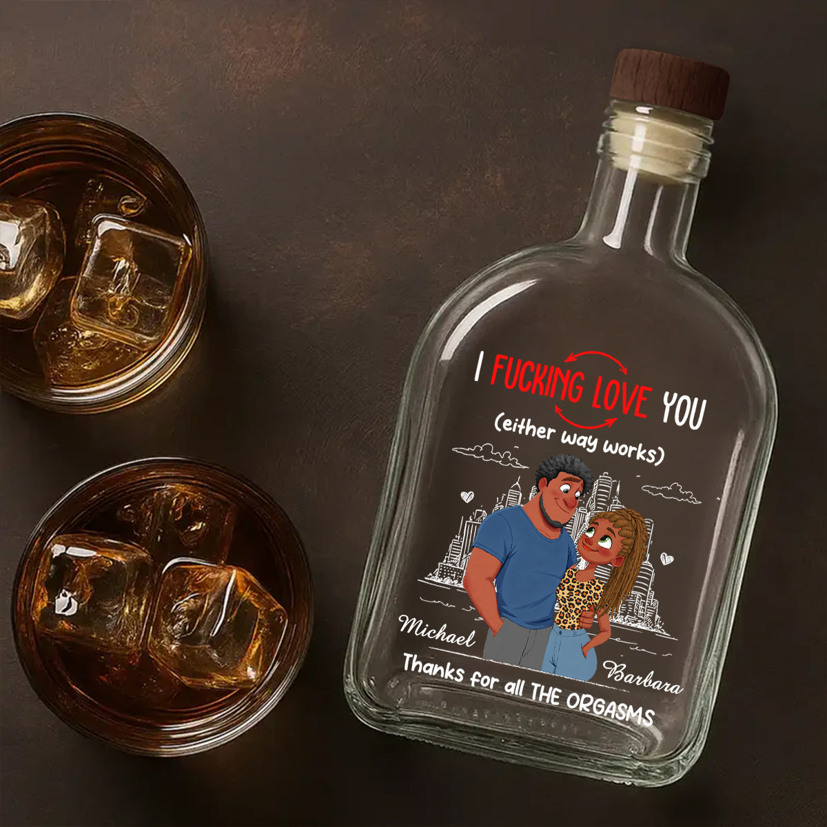 Either Way Works Babe - Personalized Whiskey Bottle