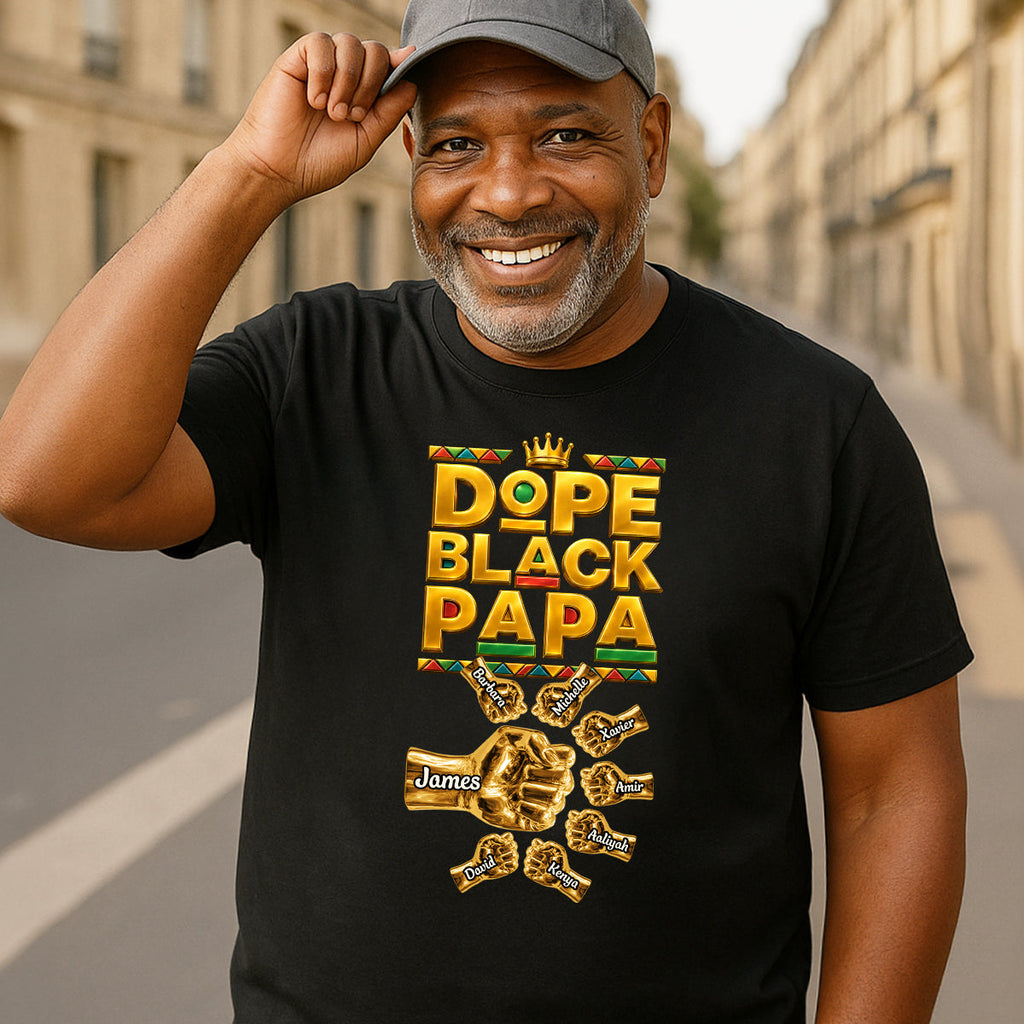 Dope Black Dad - Personalized 2D Unisex T-shirt