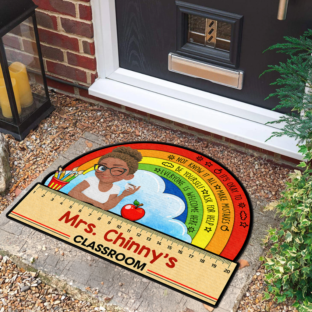 Everyone Is Welcome In My Classroom - Personalized Custom Shape Doormat