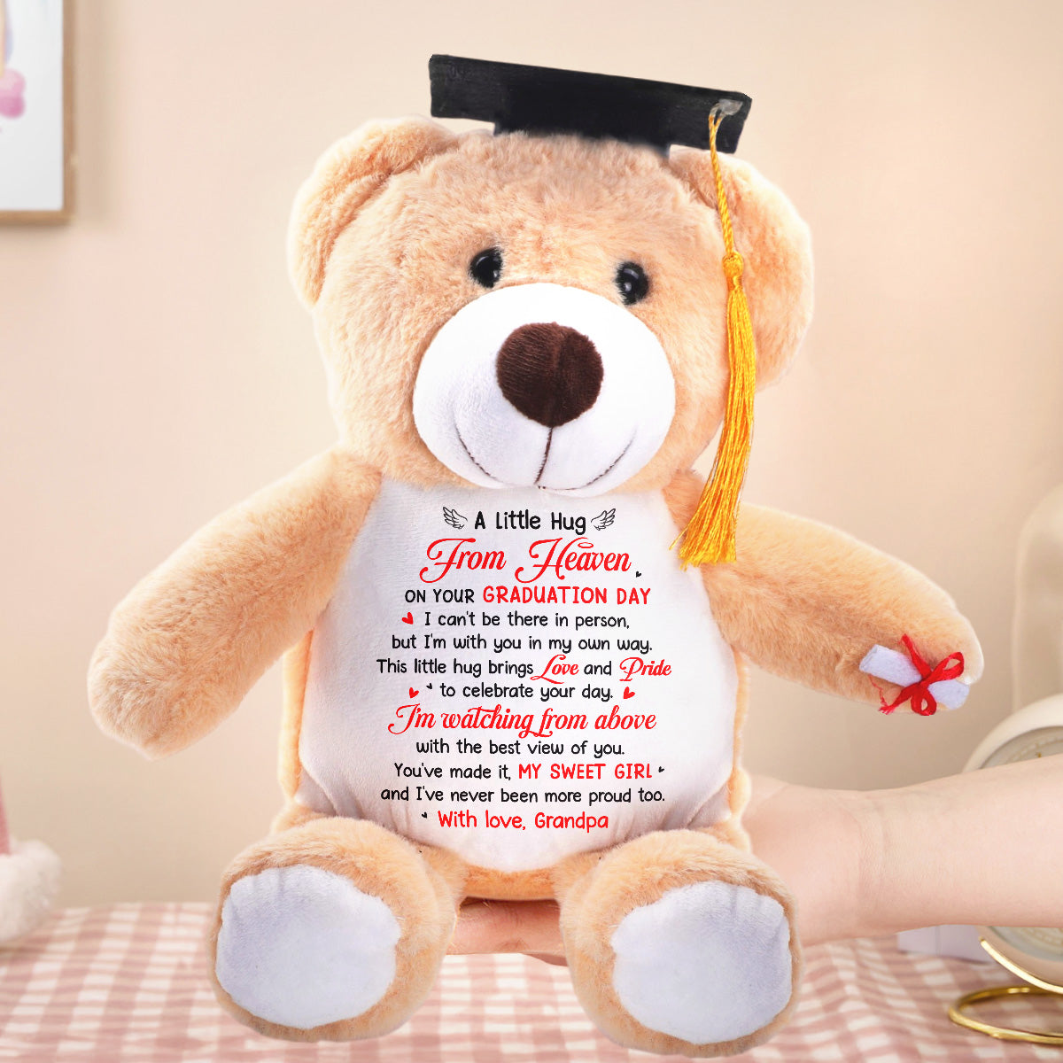A Little Hug From Heaven - Personalized Graduation Teddy Bear