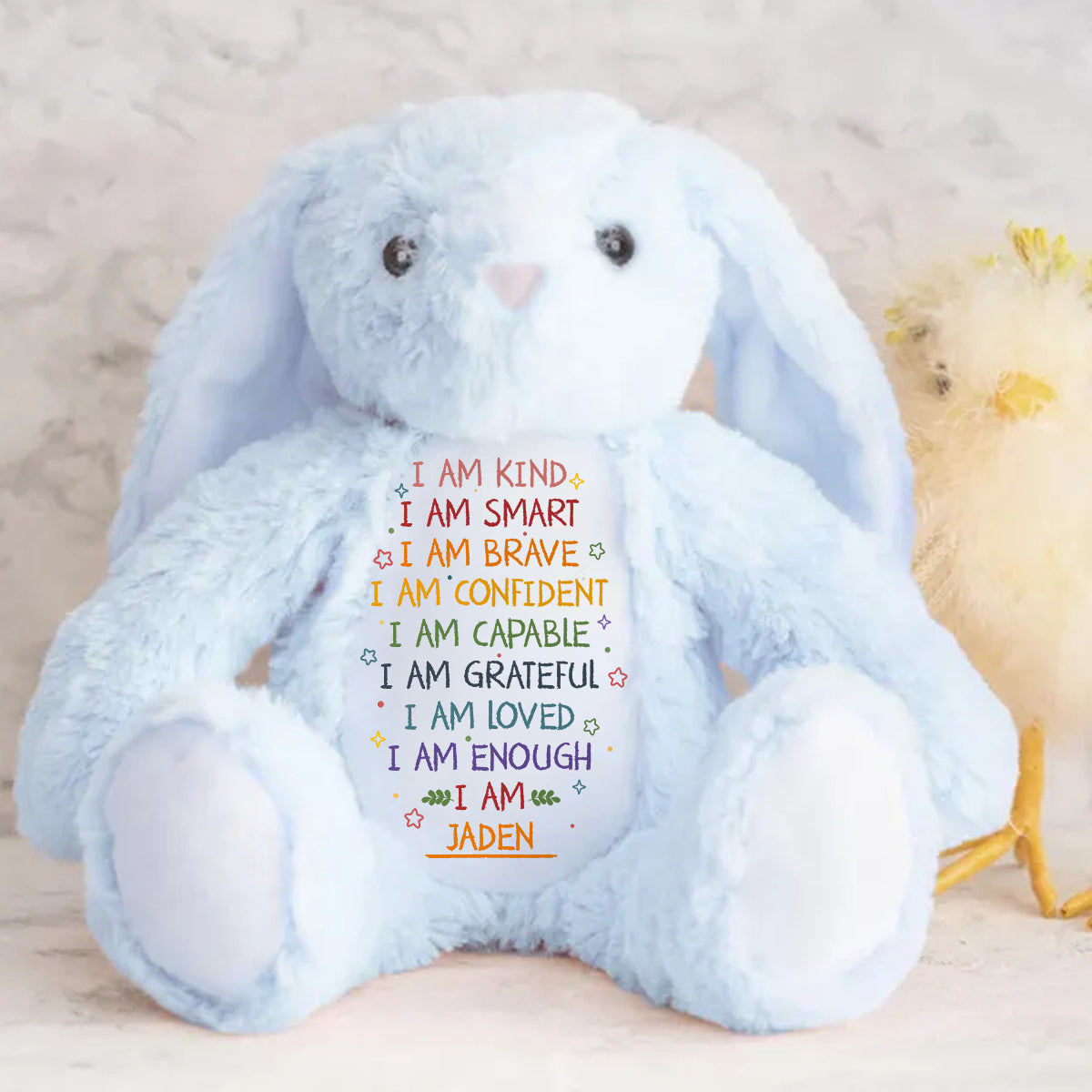 I Am - Personalized Stuffed Bunny