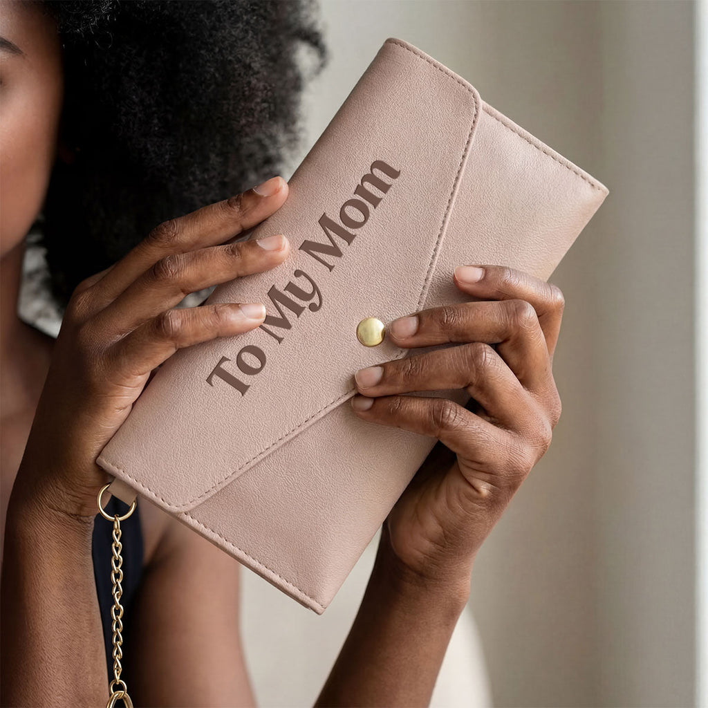 Thank You For Everything - Personalized Leather Envelope Wallet