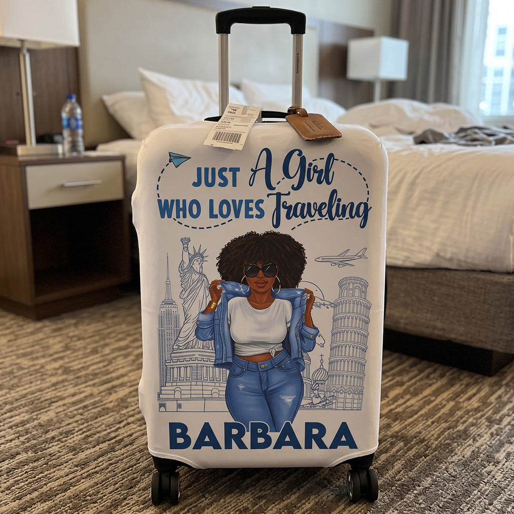 Just A Girl Who Loves Traveling - Personalized Luggage Cover