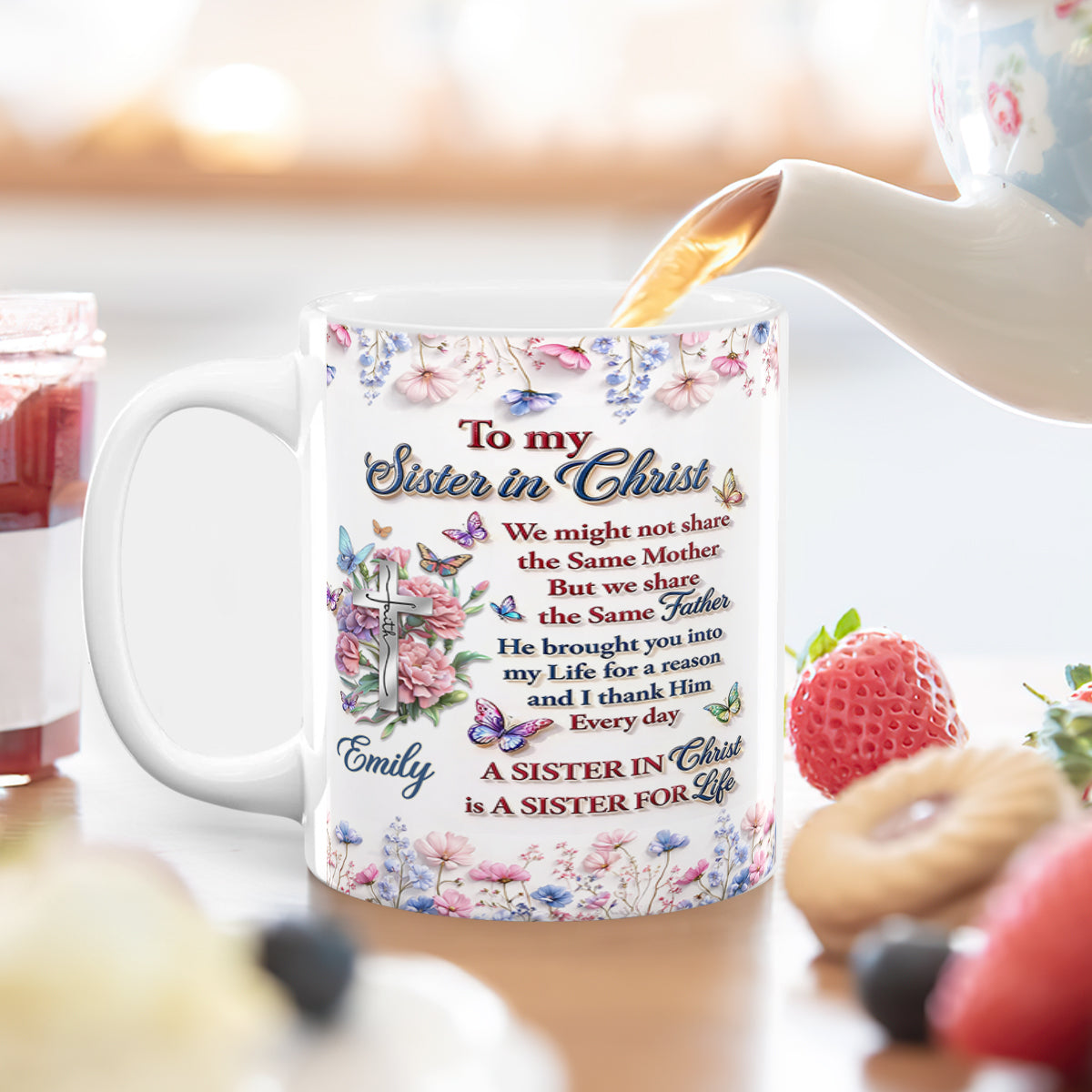 To My Sister In Christ - Personalized Ceramic Coffee Mug