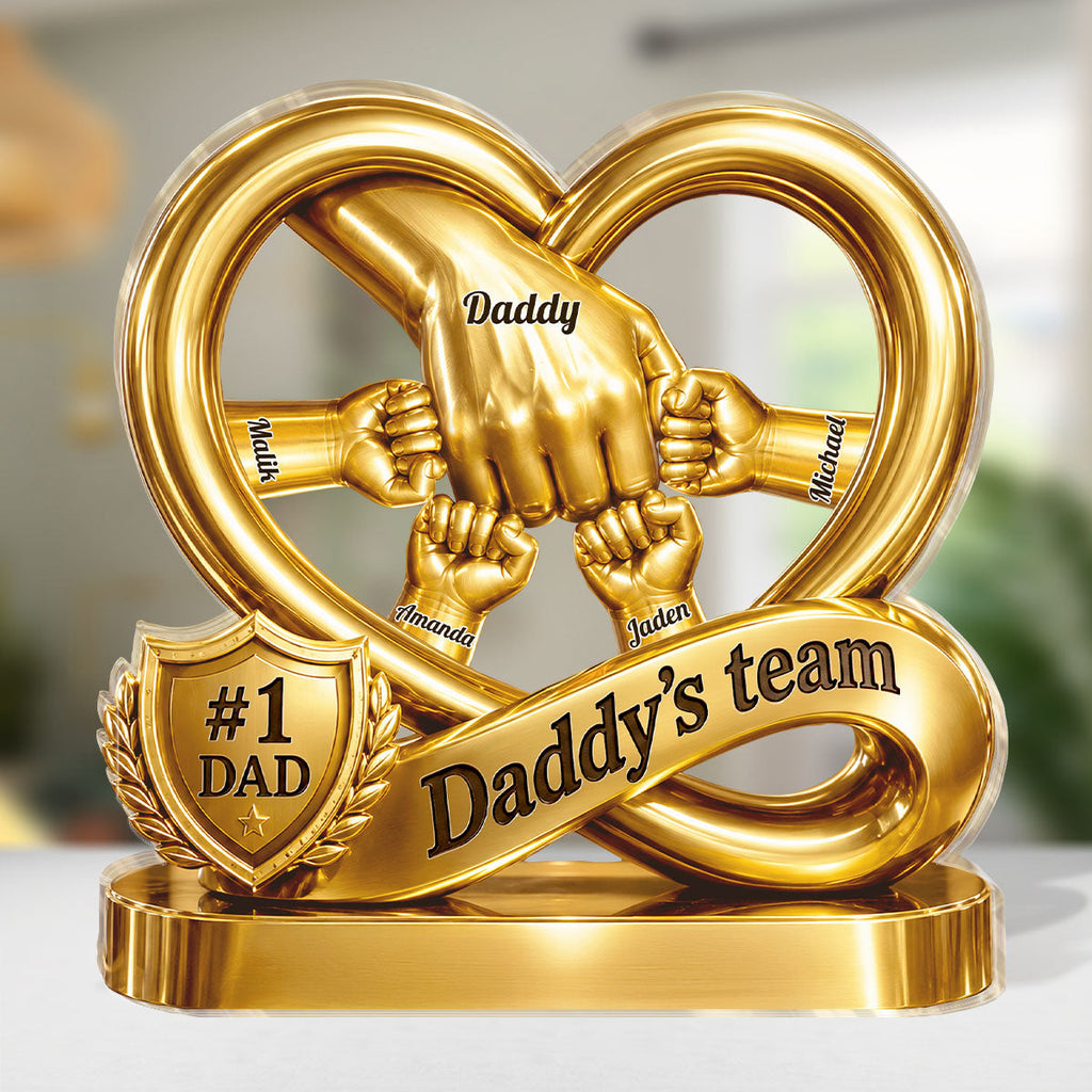 Daddy's Team - Personalized Custom Shaped Acrylic Plaque