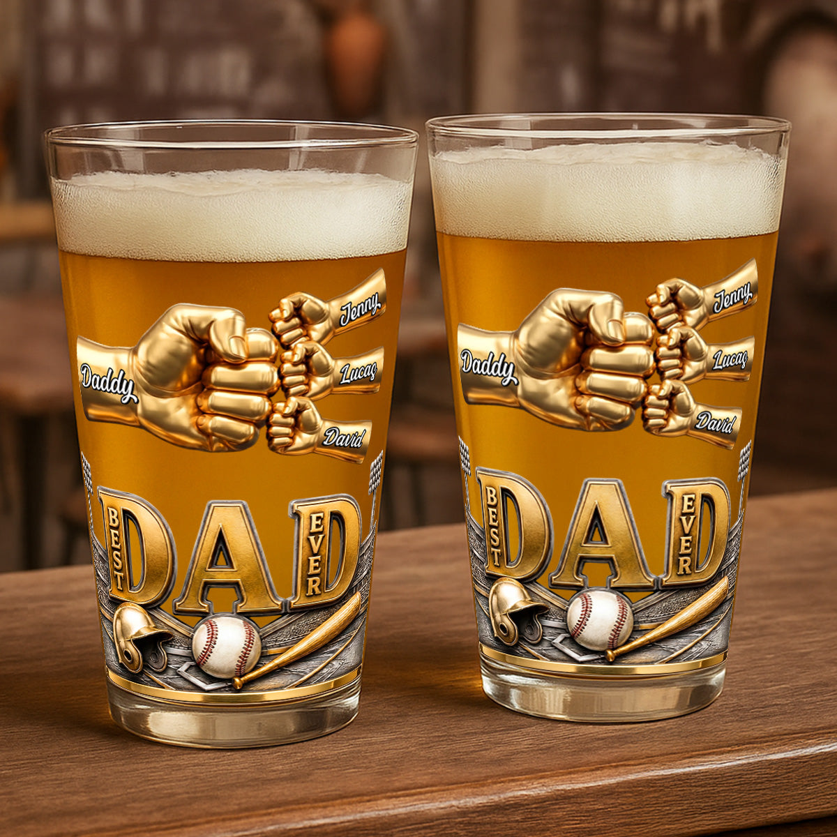 Best Legend Dad Ever - Personalized Beer Glass