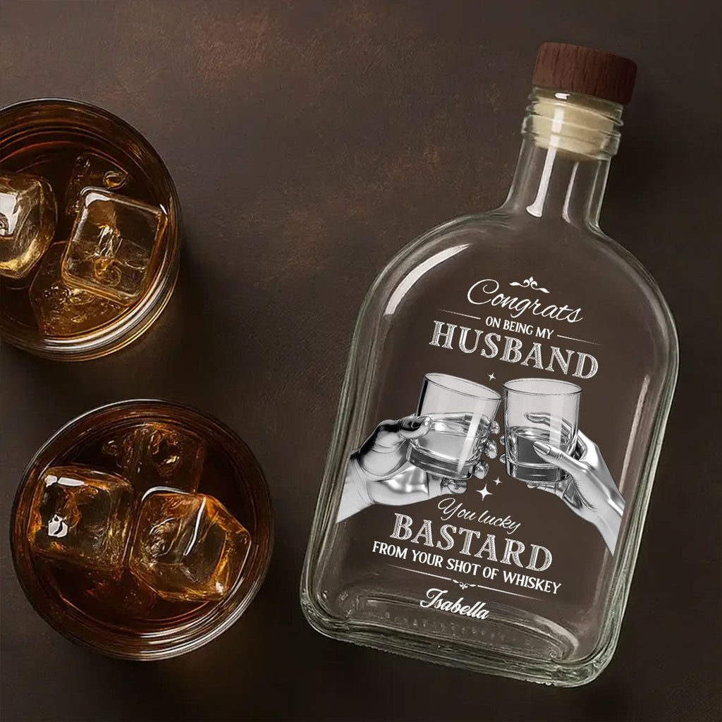 Cheers To My Husband - Personalized Whiskey Bottle