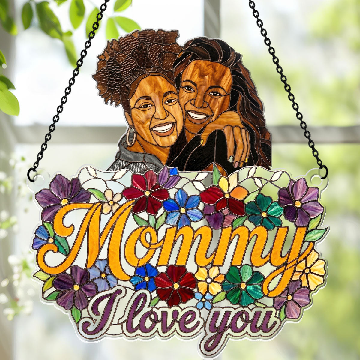 I Love You Flower Garden - Personalized Acrylic Suncatcher