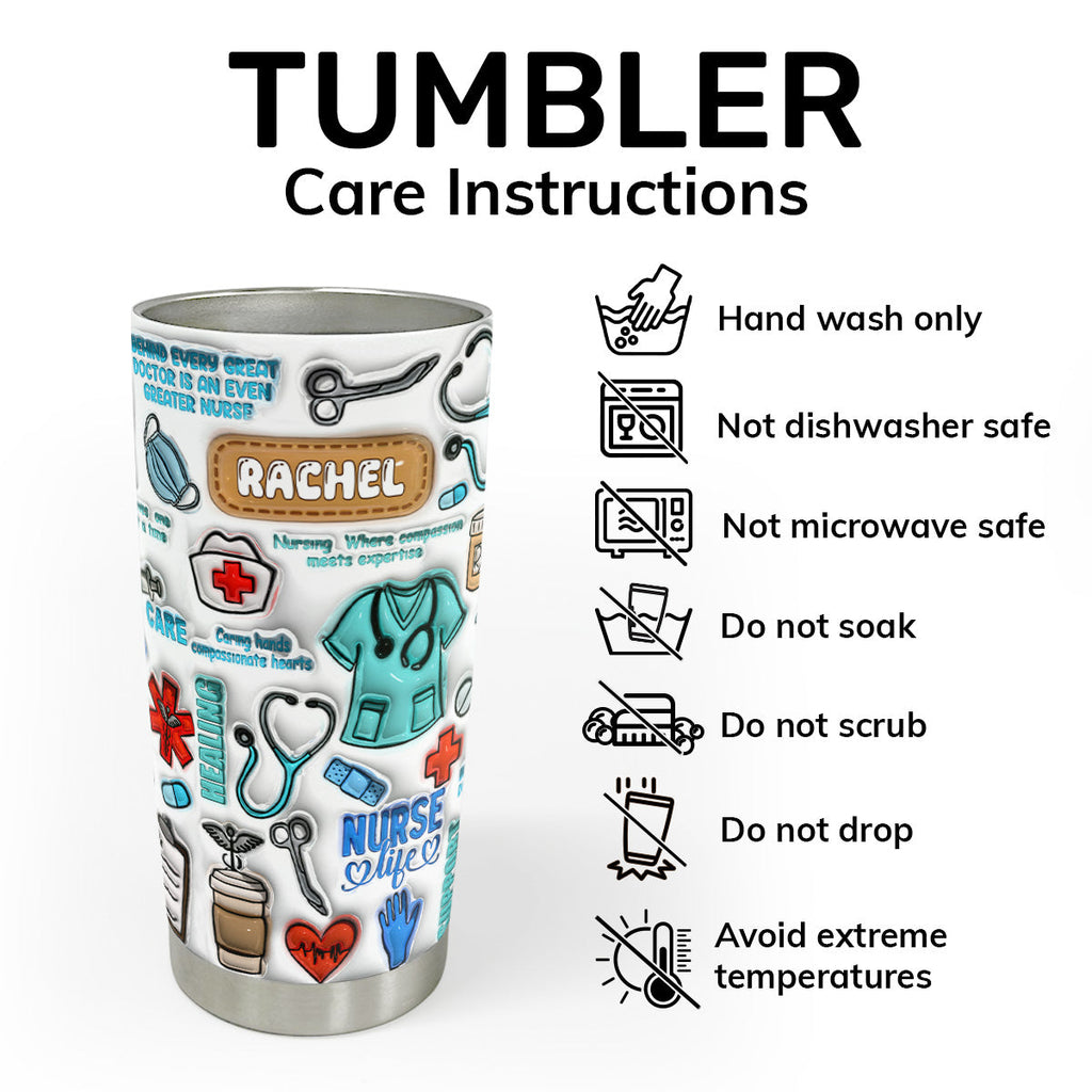 Nurse Life - Personalized Stainless Steel Tumbler