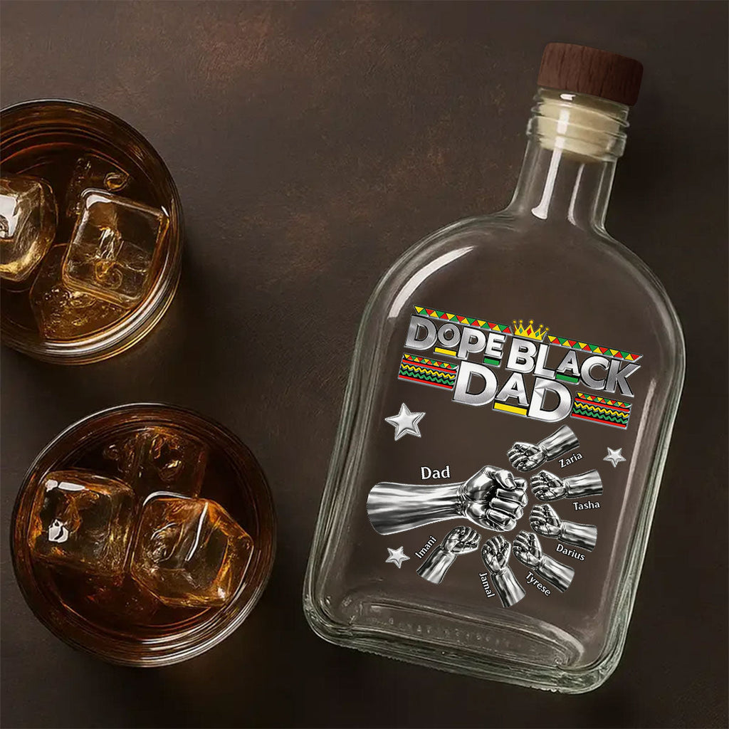 Dope Black Dad - Personalized Whiskey Bottle