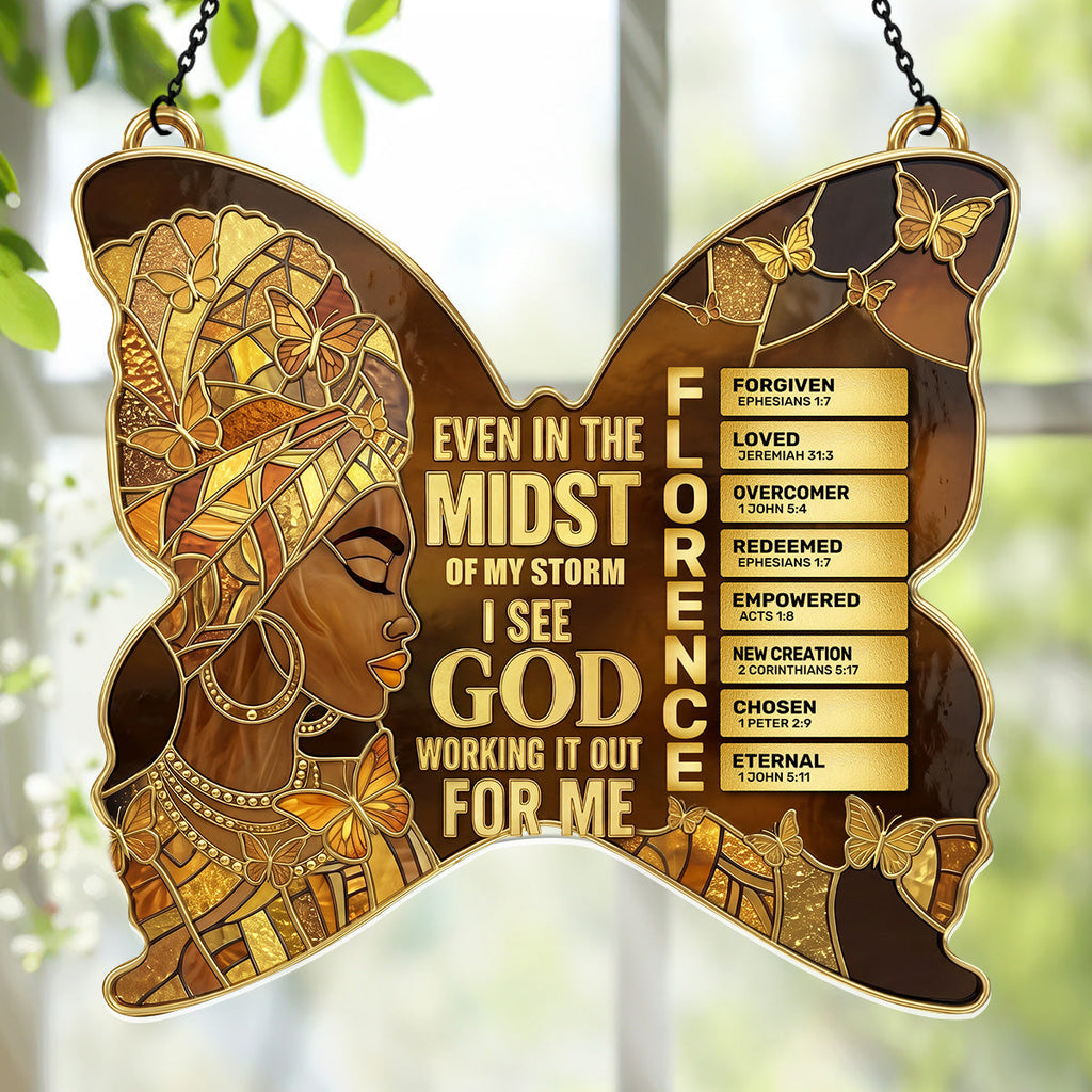 I See God Working It Out For Me - Personalized Acrylic Suncatcher
