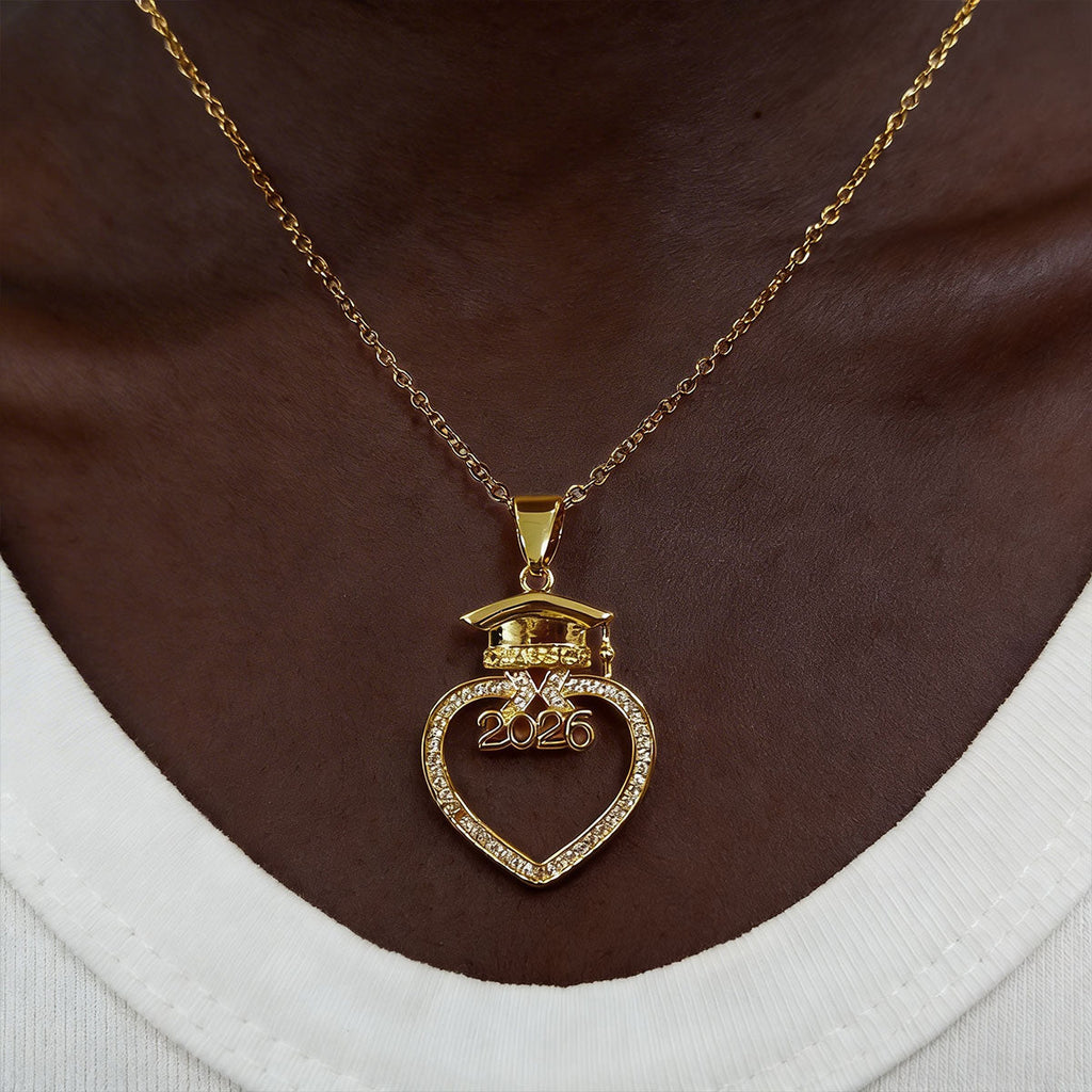 A Little Hug From Heaven - Personalized Grad Cap Heart Necklace With Box & Card 2026