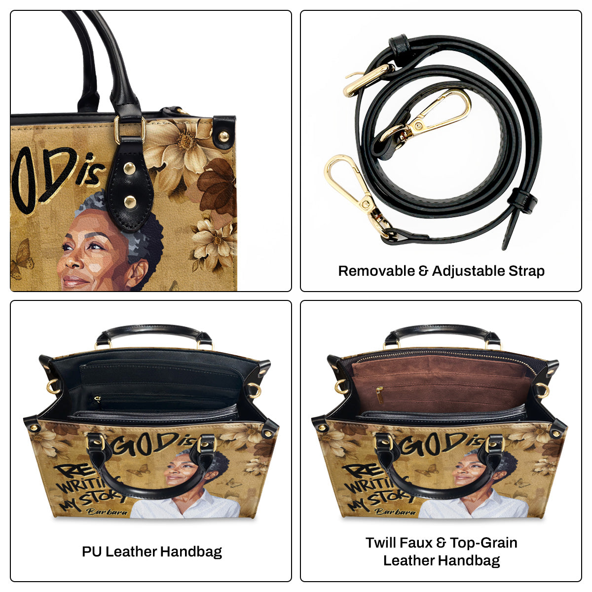 God Is Rewriting My Story - Personalized Leather Handbag