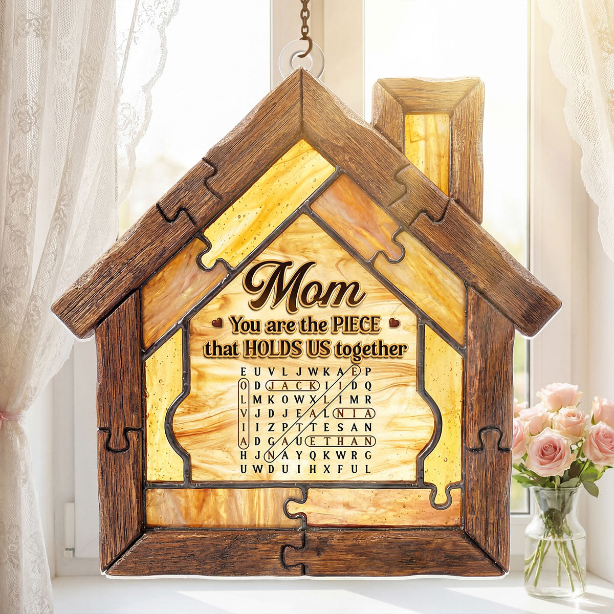 You Are The Piece That Holds Us Together - Personalized Acrylic Suncatcher