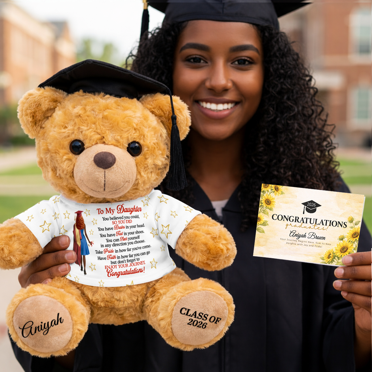You Believed You Could So You Did - Personalized Graduation Bear With Card
