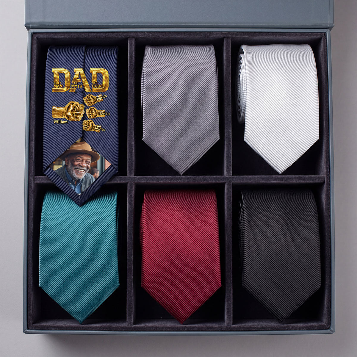 Proud Black Dad - Personalized Men Tie