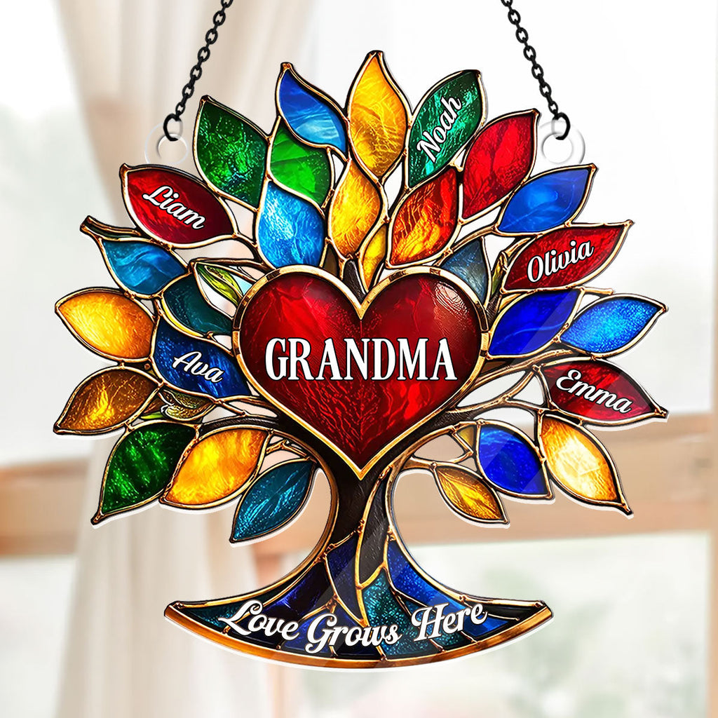 Love Grows Here - Personalized Acrylic Suncatcher