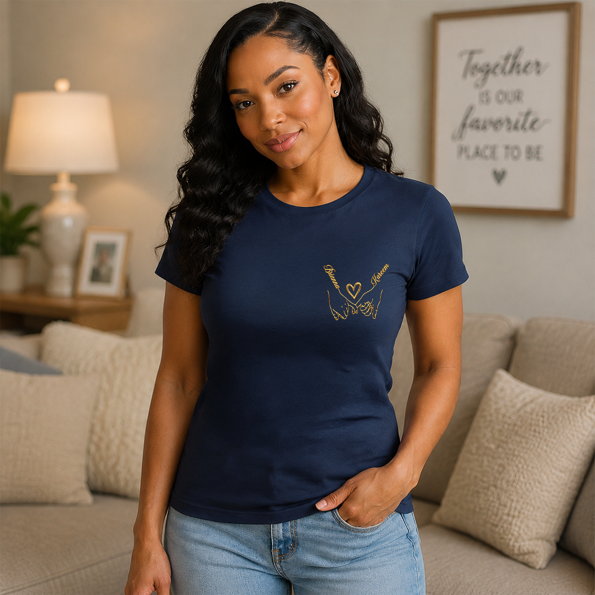 Custom Photo Comic Sketch Annoying Each Other - Personalized T-shirt With Front Back Design