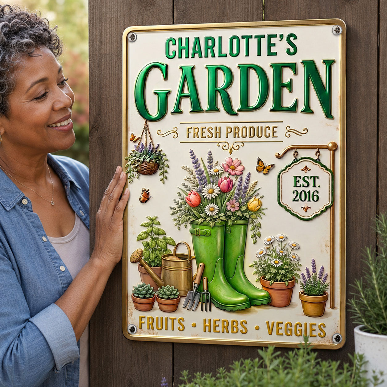 My Lovely Garden - Personalized Metal Sign
