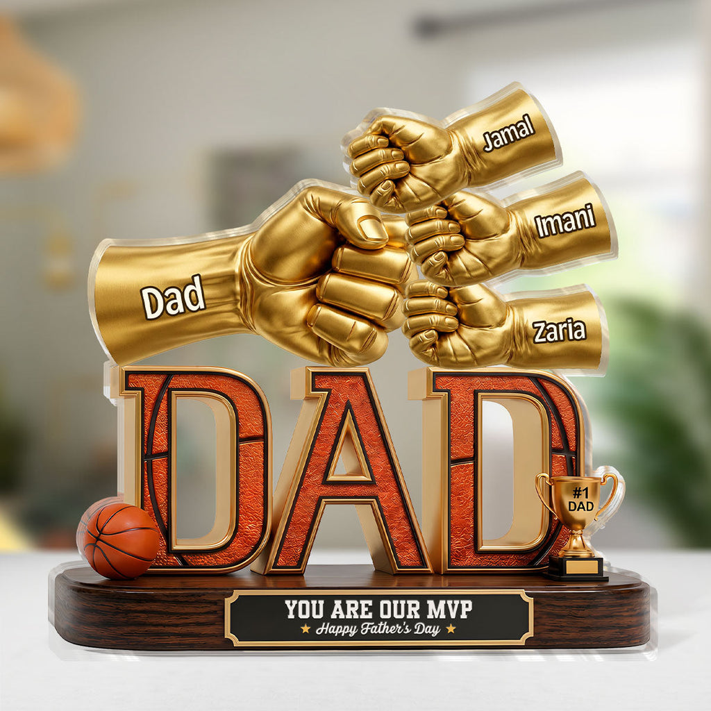 Basketball Dad Legend Daddy's Dream Team - Personalized Custom Shaped Acrylic Plaque