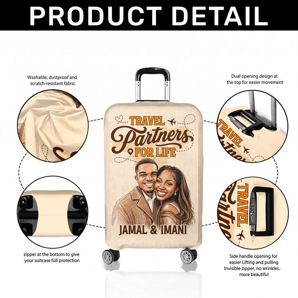 Travel Partners for Life - Personalized Luggage Cover