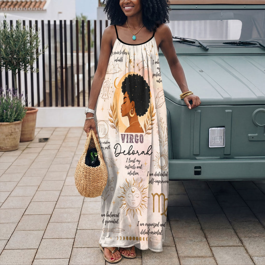 12 Zodiac Signs Ver 2 - Personalized Backless Cami Maxi Dress