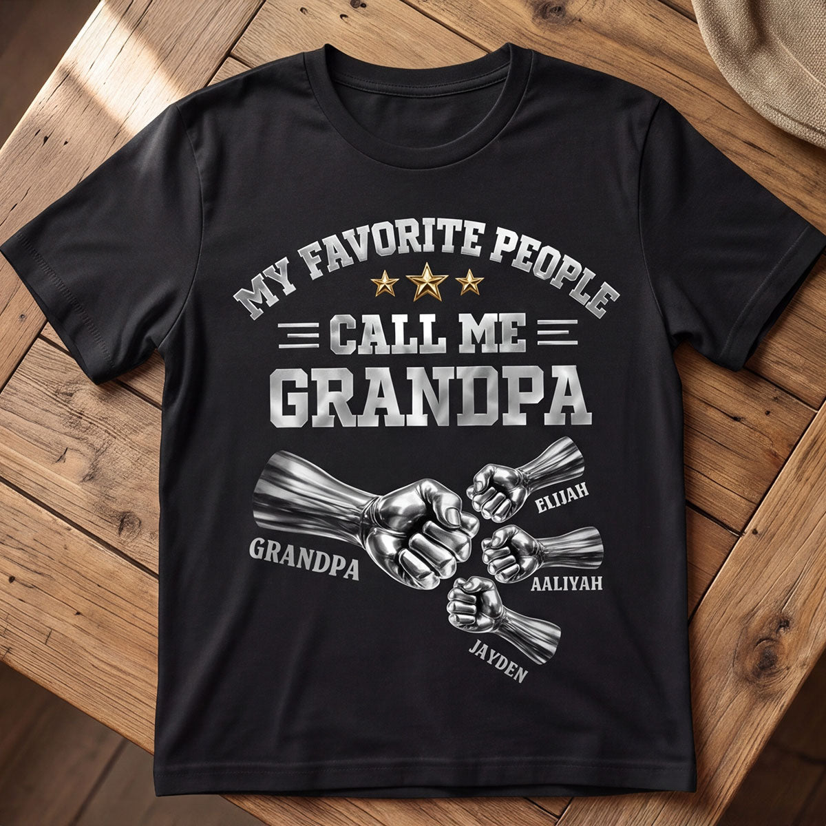 My Favorite People Call Me Grandpa - Personalized 2D Unisex T-shirt