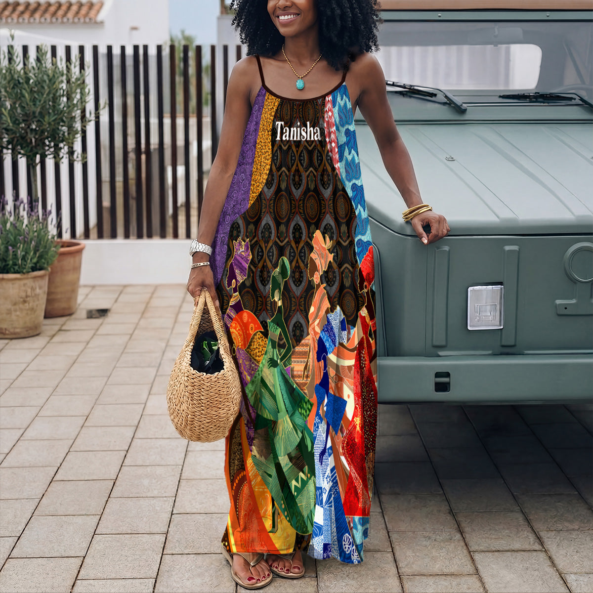 African Spirits - Personalized Backless Cami Maxi Dress