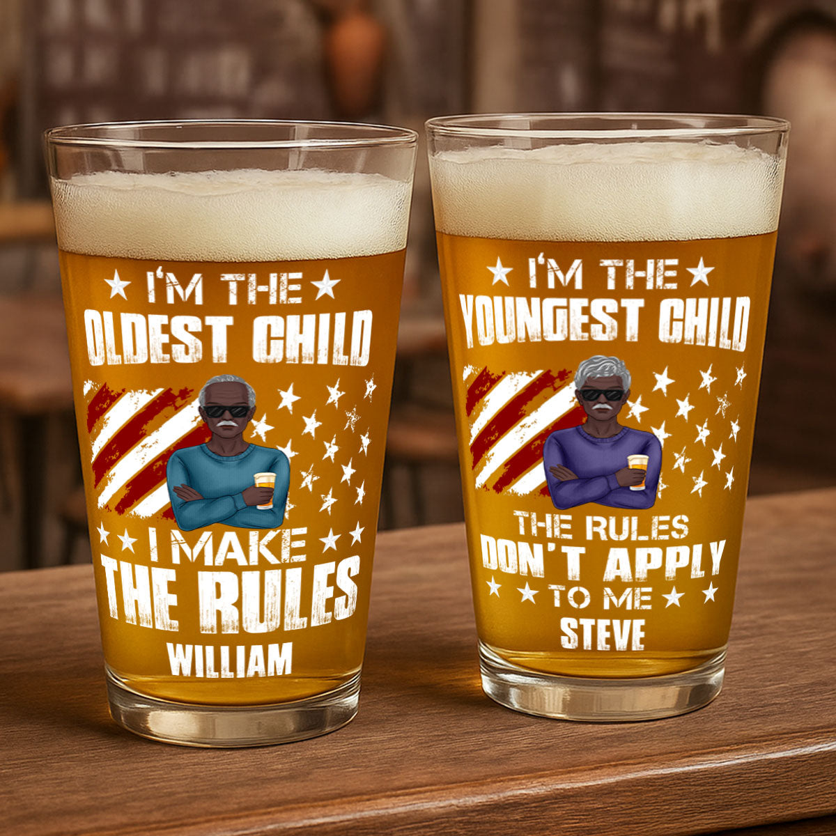 Who Makes The Rules - Personalized Beer Glass