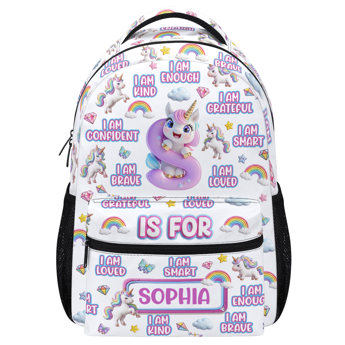 Unicorn Custom Alphabet - Personalized Backpack