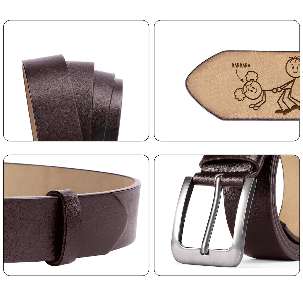 I Love You Every Day - Personalized Engraved Leather Belt