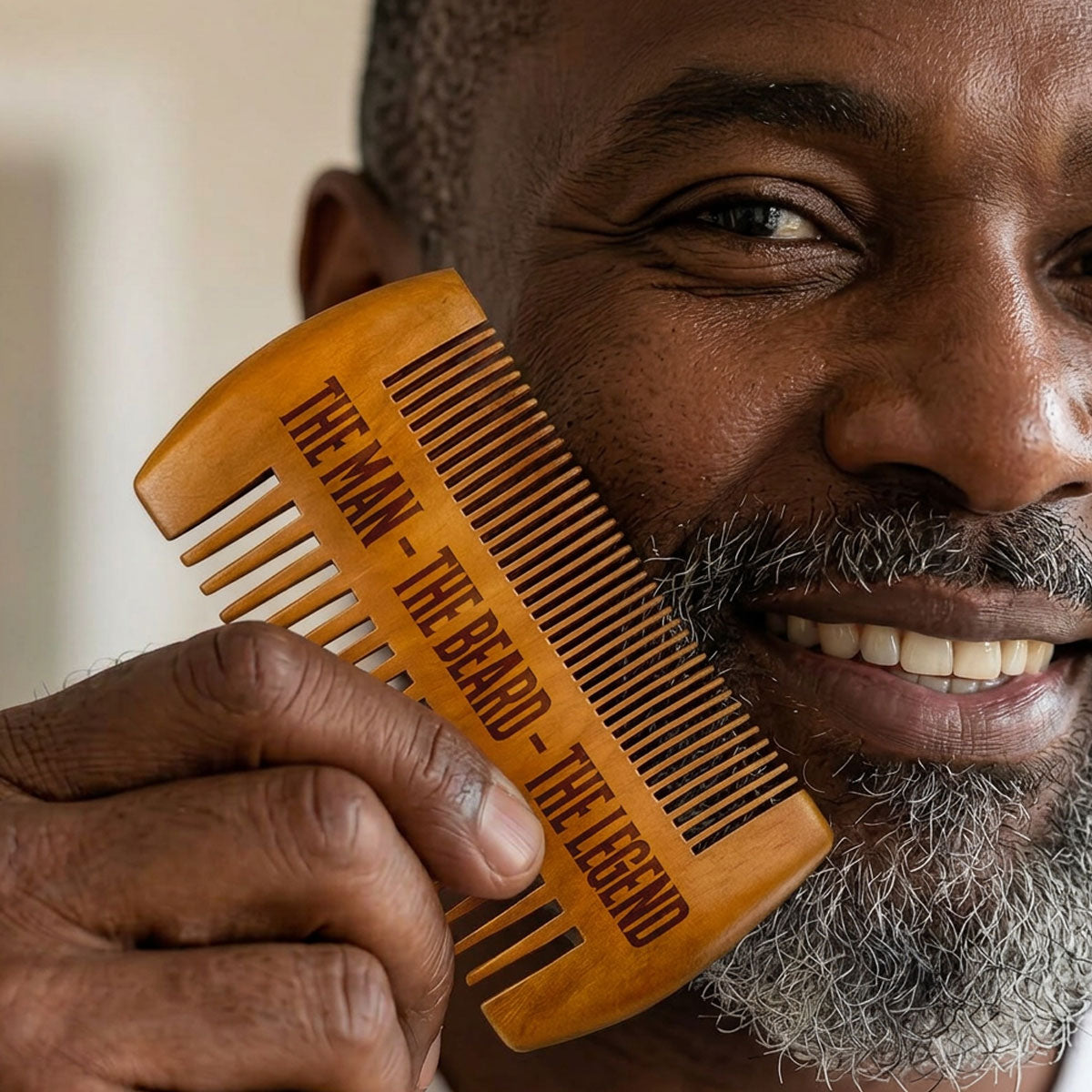 Bearded Man Much Cooler - Personalized Wooden Beard Brush And Combing Set