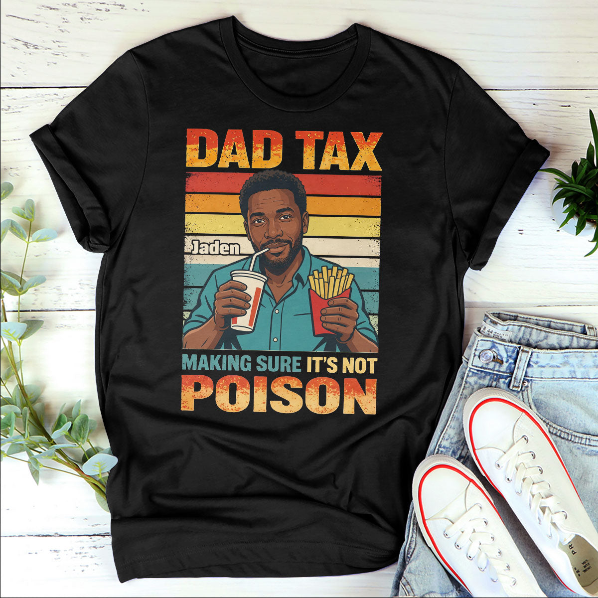 Custom Photo Dad Tax  - Personalized 2D Unisex T-shirt