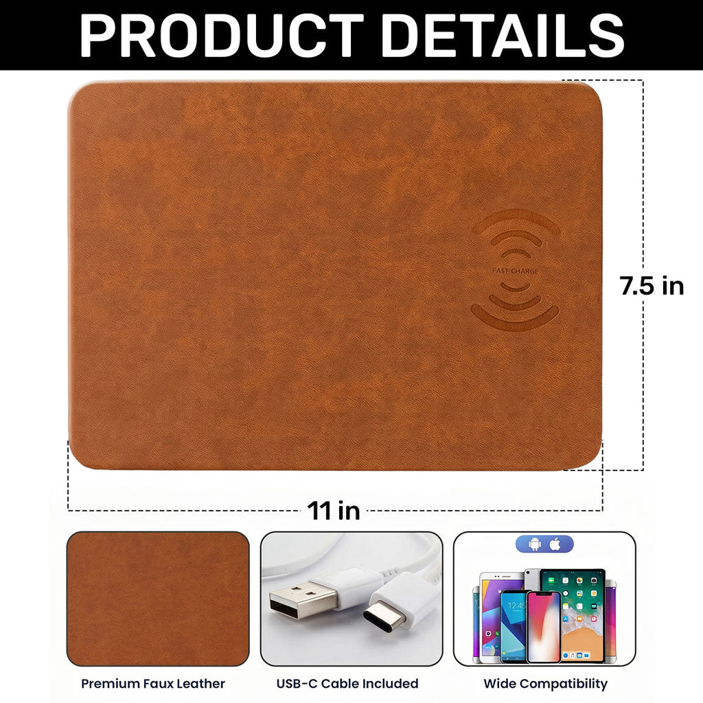She Who Kneels Before God Can Stand Before Anyone - Personalized Leather Charging Mat
