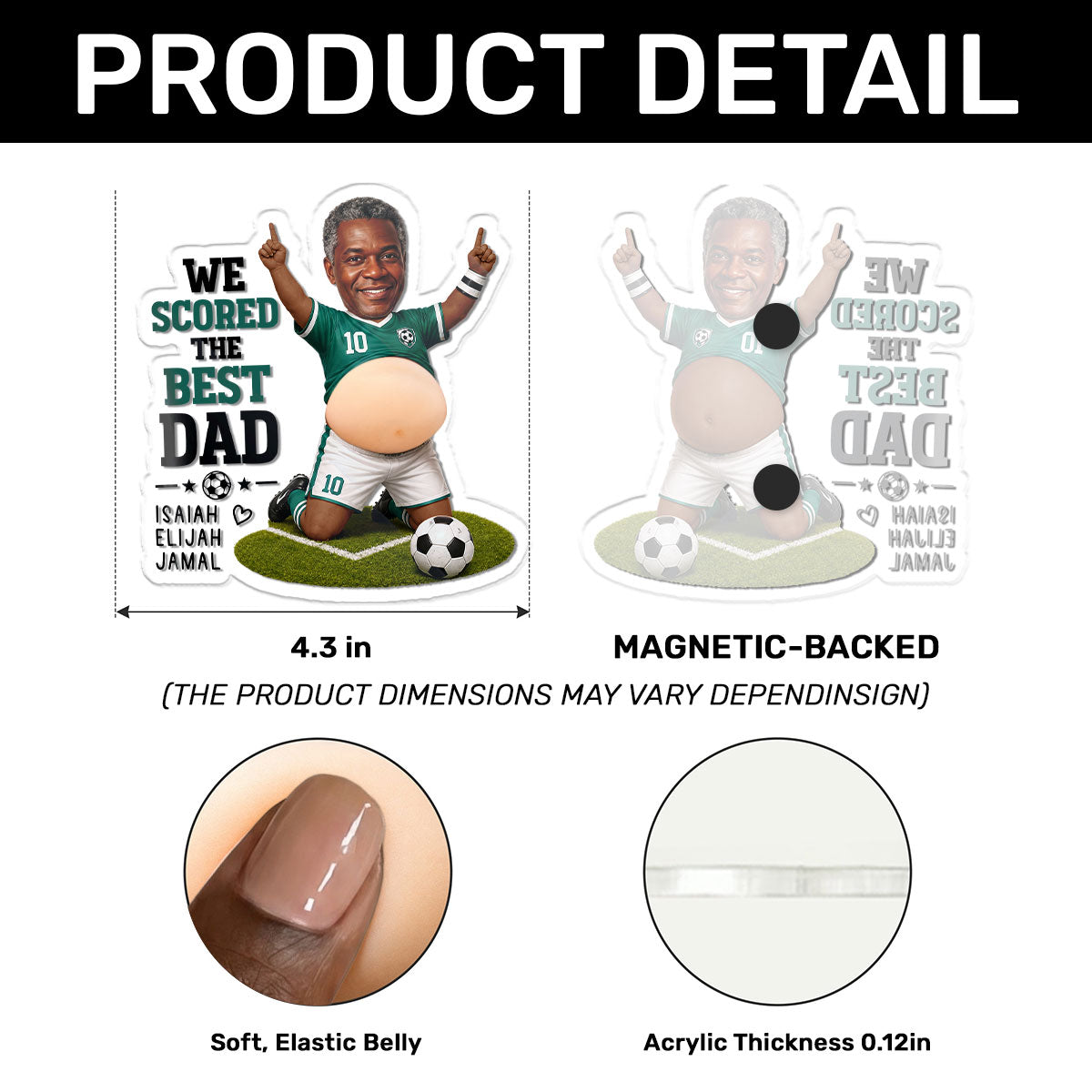 We Scored The Best Dad - Personalized Squishy Fridge Magnet