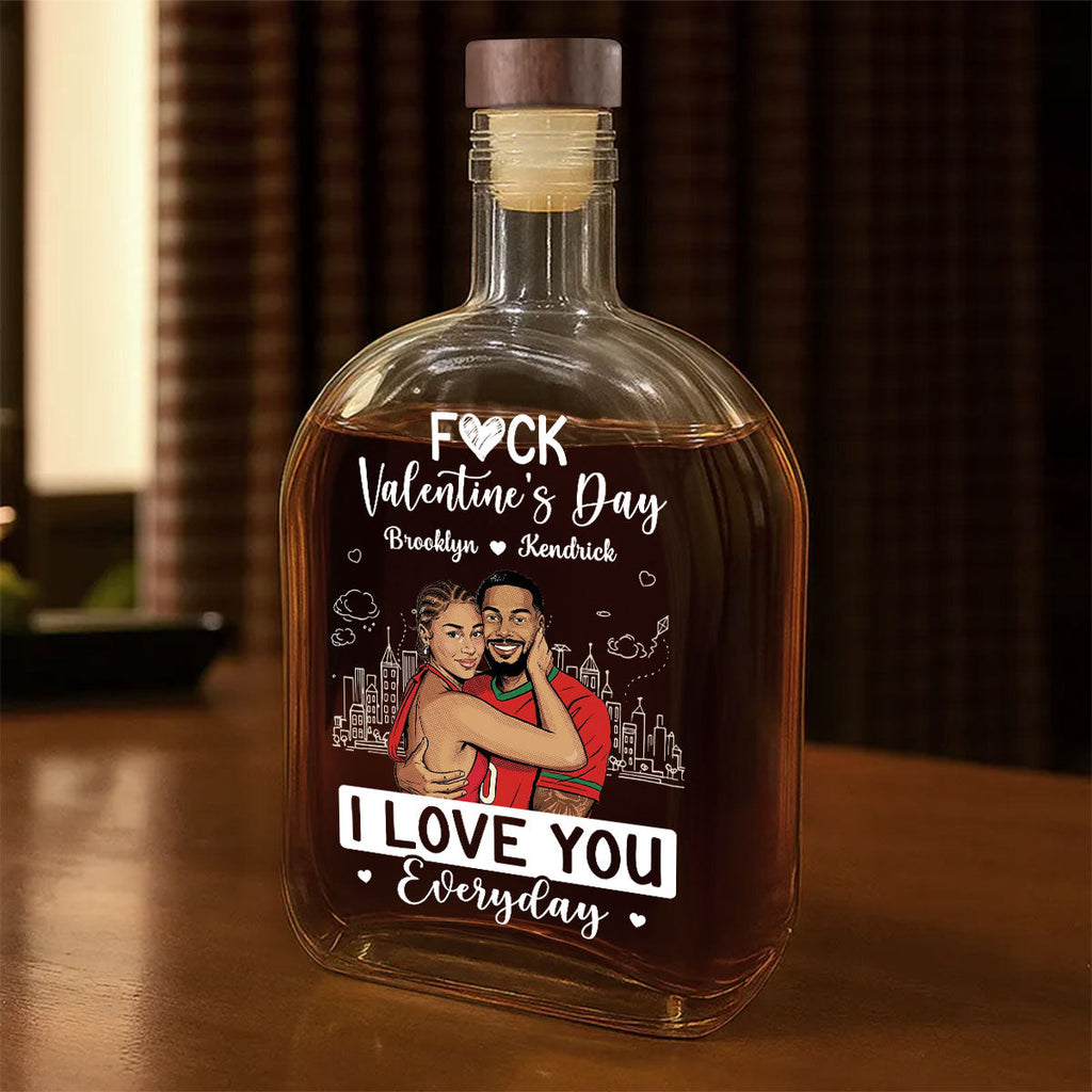 I Love You Everyday Comic Version - Personalized Whiskey Bottle