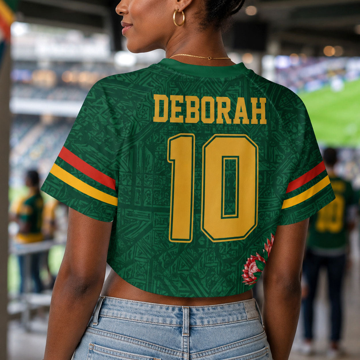 African Fierce Spirit Do It For The Team For Woman - Personalized Crop Top Jersey