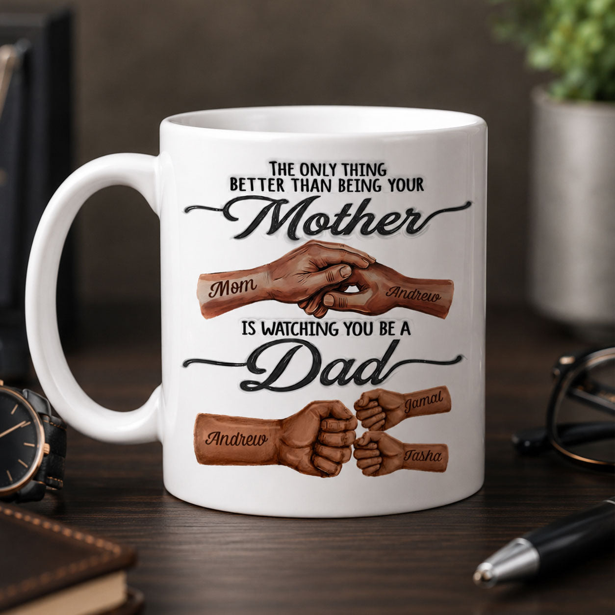 Watching You Being A Dad - Personalized Ceramic Coffee Mug