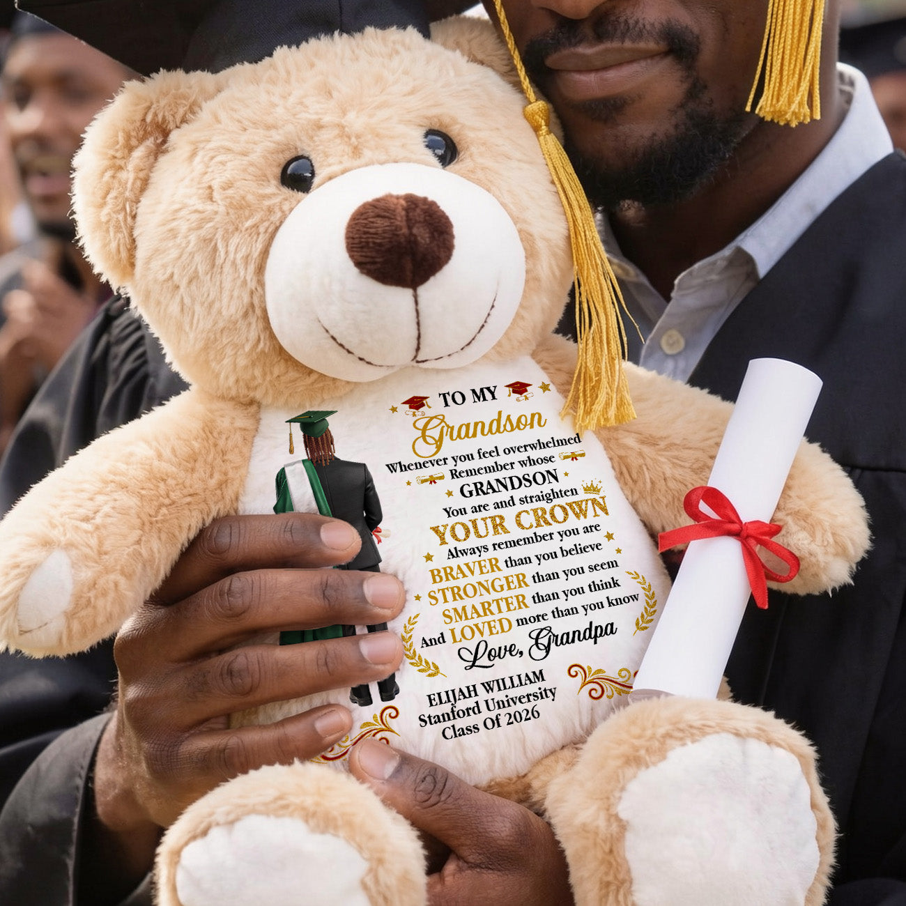 Whenever You Feel Overwhelmed - Personalized Graduation Teddy Bear