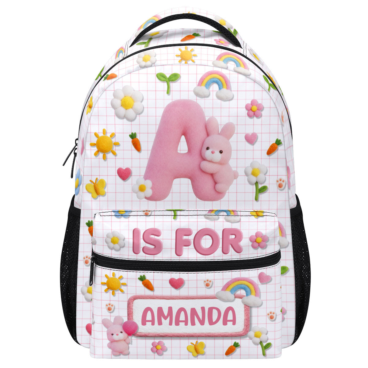 Fluffy Bunny Custom Alphabet - Personalized Backpack
