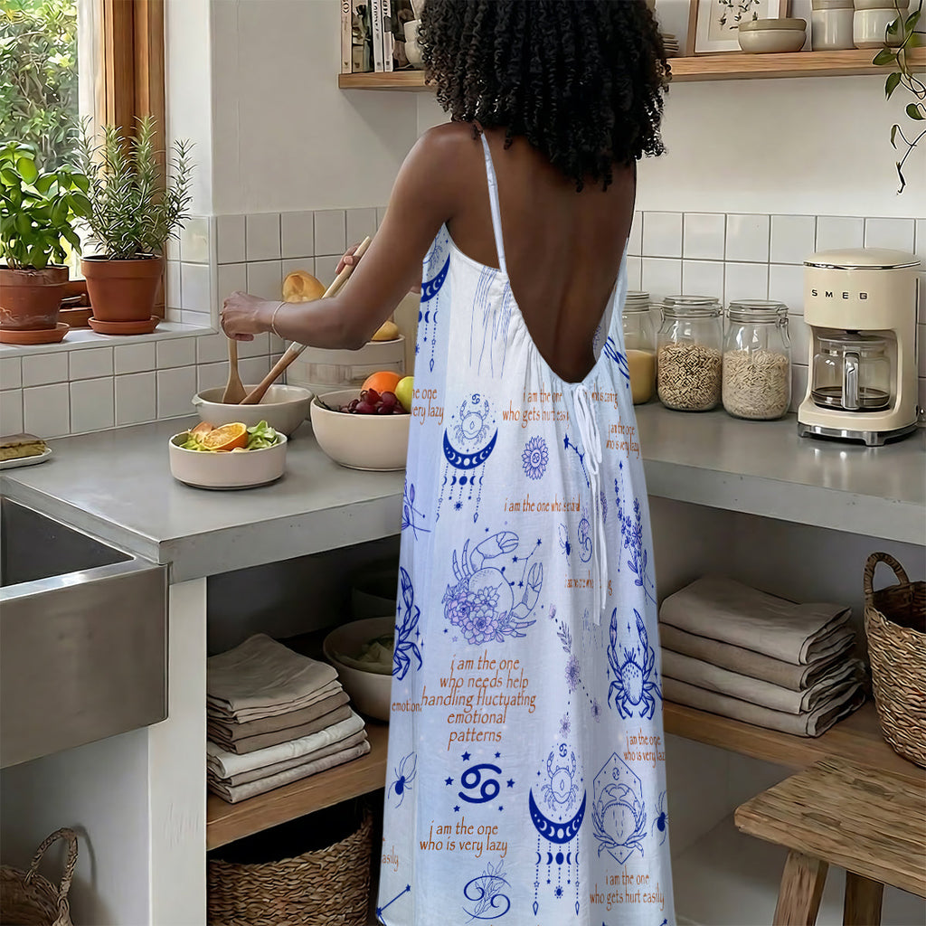 Zodiac Queen - Personalized Backless Cami Maxi Dress