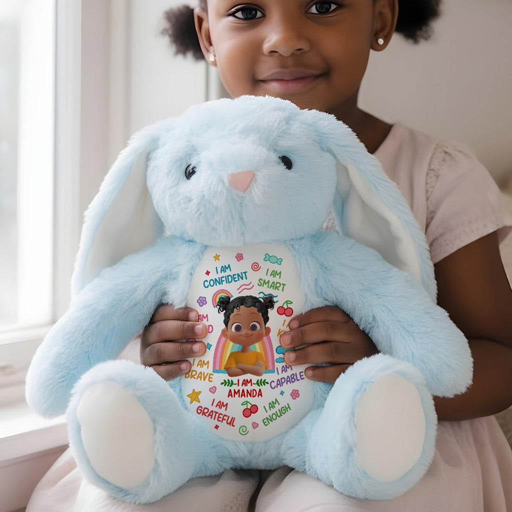 I Am Kind I Am Smart - Personalized Stuffed Bunny