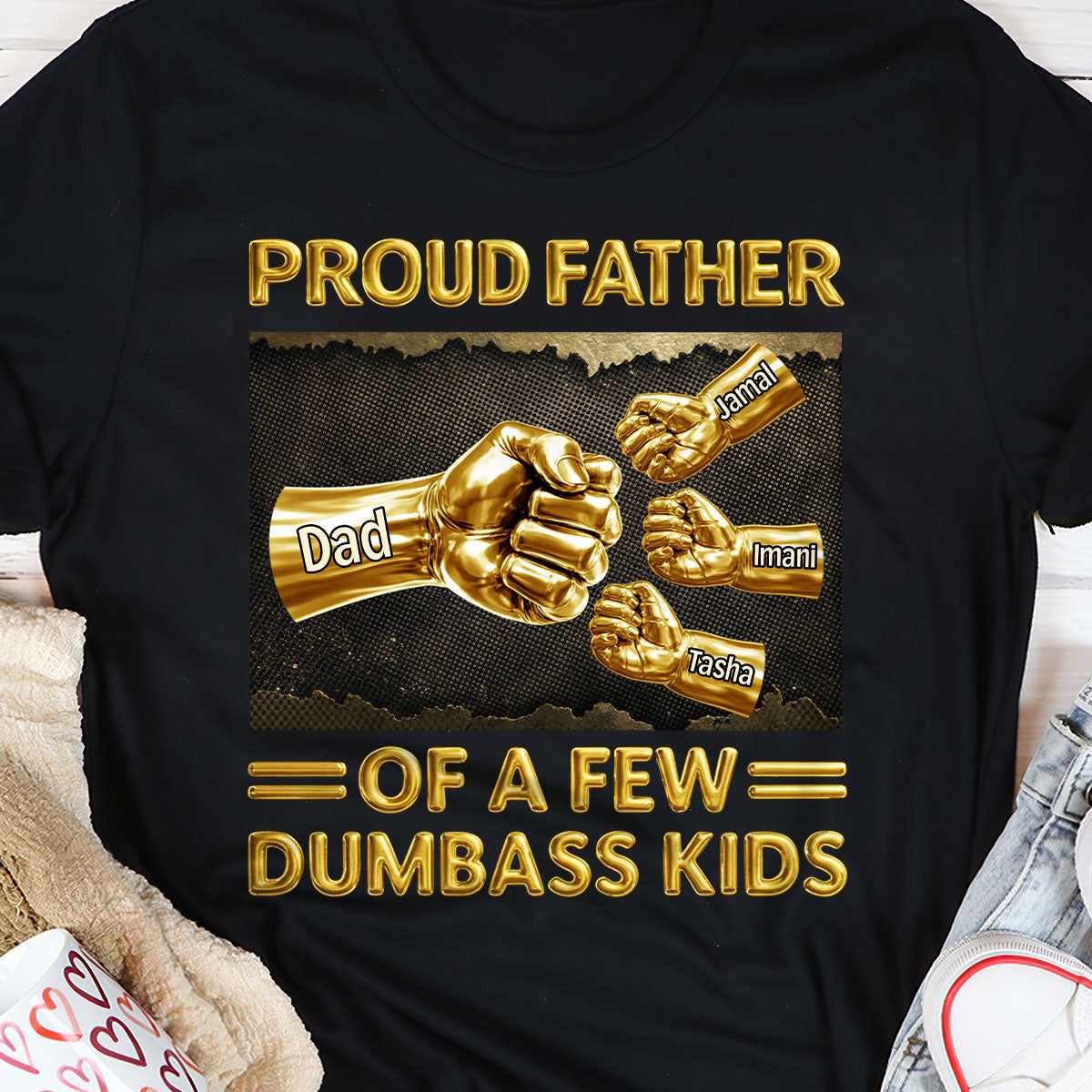 Proud Daddy - Personalized 2D Unisex T-shirt