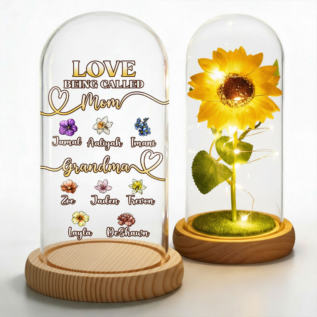 Love Being Called Grandma - Personalized Sunflower Dome Lamp