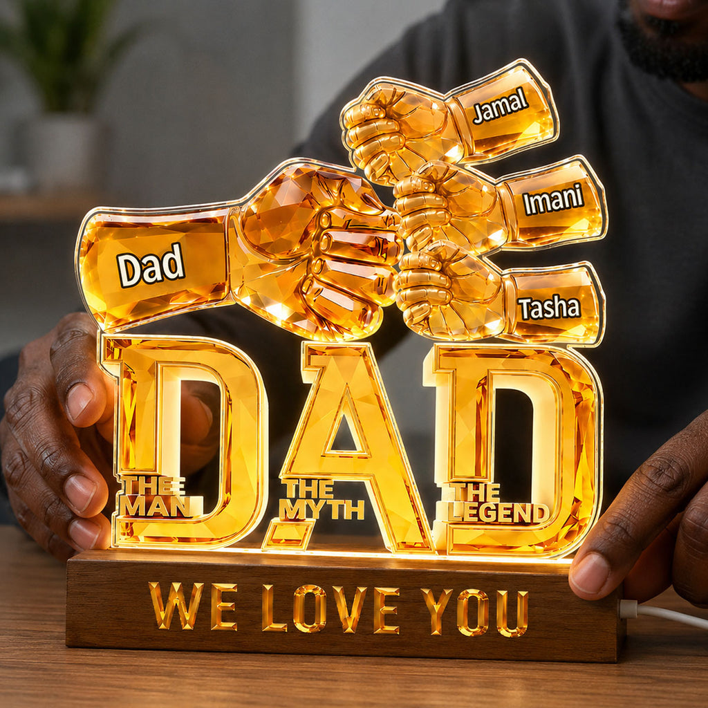 Dad The Man The Myth The Legend - Personalized Acrylic Plaque Night Light