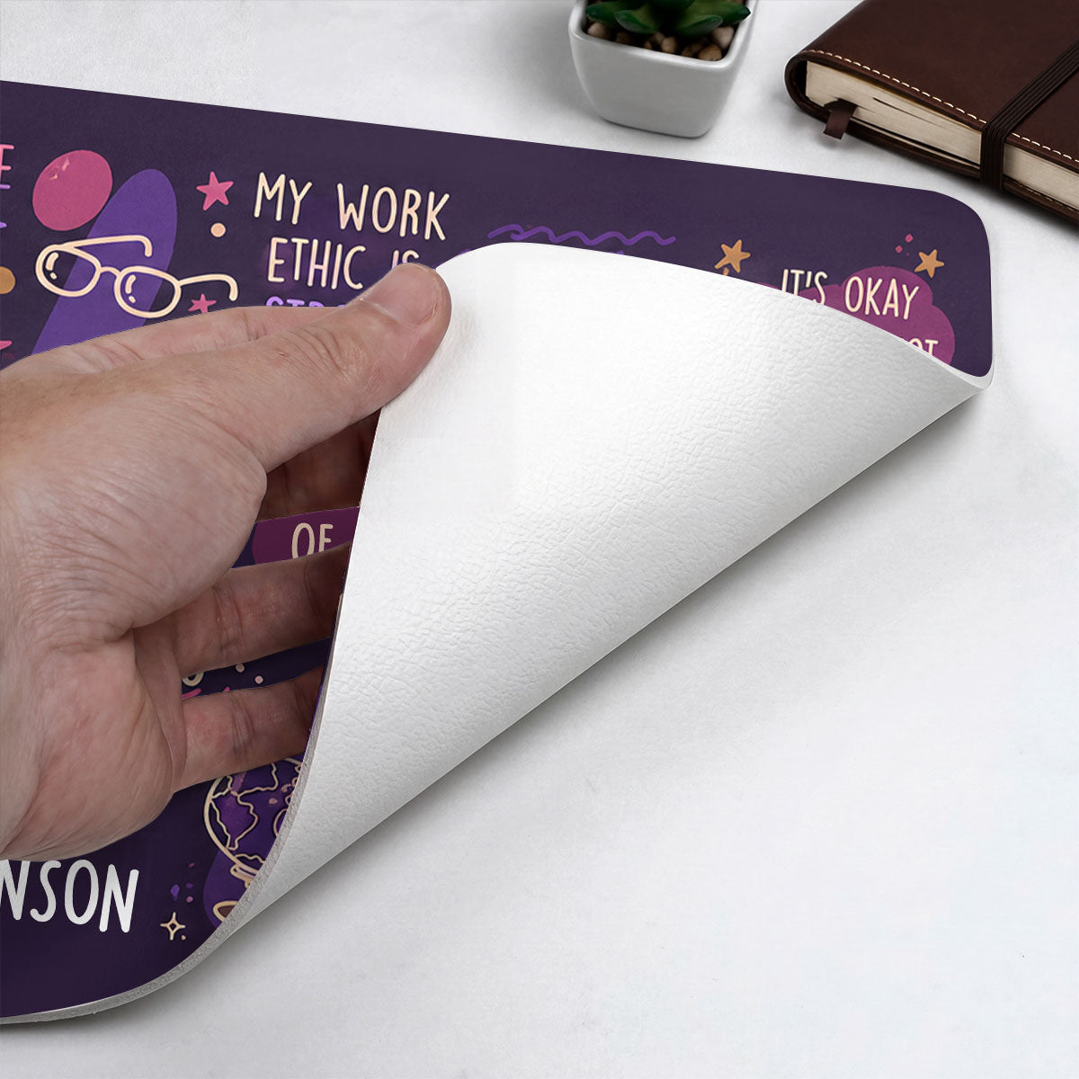Daily Teacher Affirmations Decoration For Teachers - Personalized Leather Desk Mat