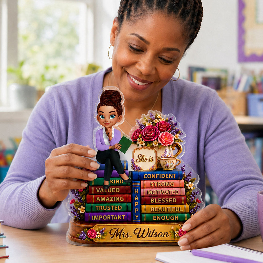 Afirmations For Teacher - Personalized Custom Shaped Acrylic Plaque