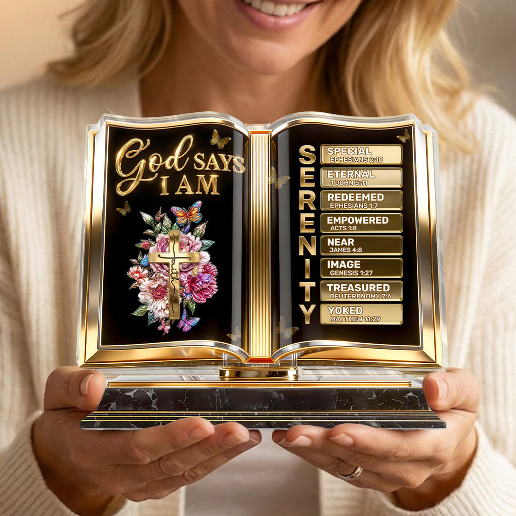 God Says I Am - Personalized Custom Shaped Acrylic Plaque